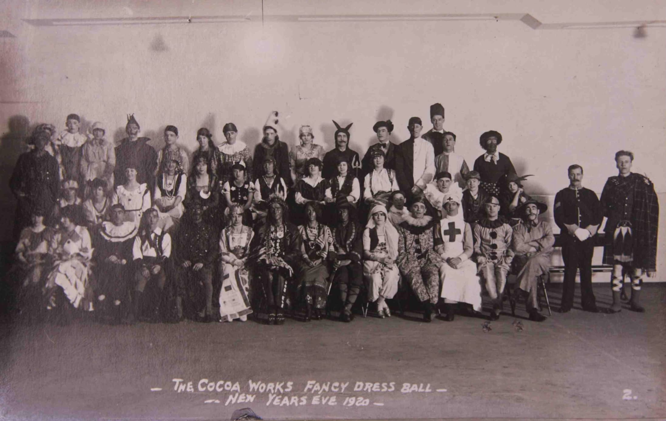 social group - The Cocoa Works Fancy Dress Ball New Years Eve 1920 2.